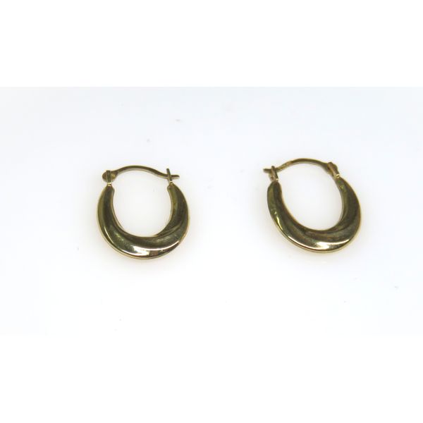 14 Karat Yellow Gold Estate Oval Swirl Desing Fashion Hoop Earrings Forever Young Fine Jewelers St. George, UT