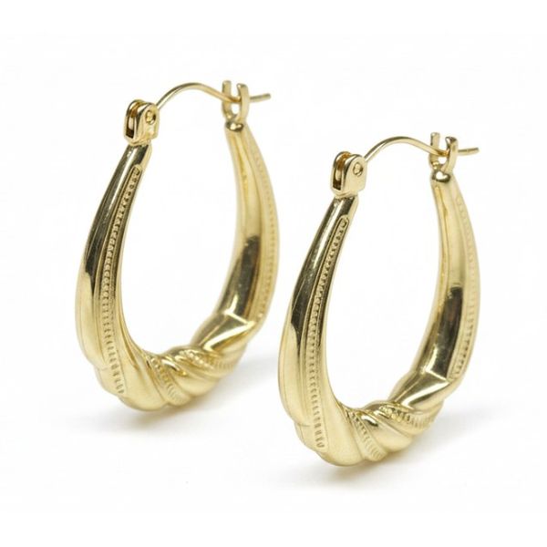 14 Karat Yellow Gold Estate Oval Hoop Earrings Forever Young Fine Jewelers St. George, UT