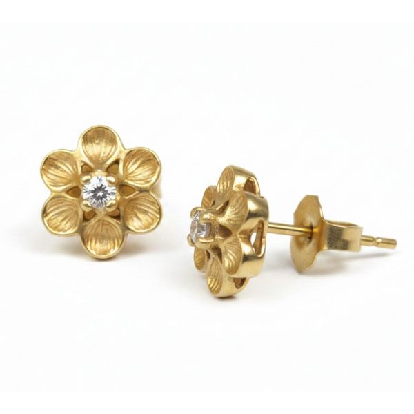 14 Karat yellow Gold Estate Diamond Floral Fashion Earrings Forever Young Fine Jewelers St. George, UT