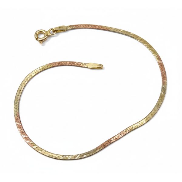 14 Karat Yellow and Rose Gold Estate Fancy Herringbone Bracelet Forever Young Fine Jewelers St. George, UT