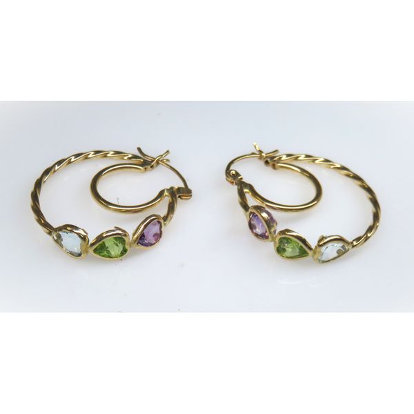 14 Karat Yellow Gold Gemstone Fashion Hoop Earrings Forever Young Fine Jewelers St. George, UT