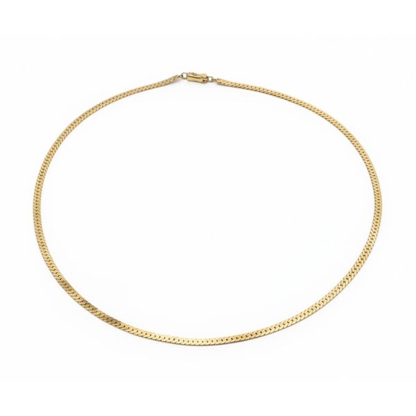 Estate 14 Karat Yellow Gold Flat Herringbone Link Chain Forever Young Fine Jewelers St. George, UT