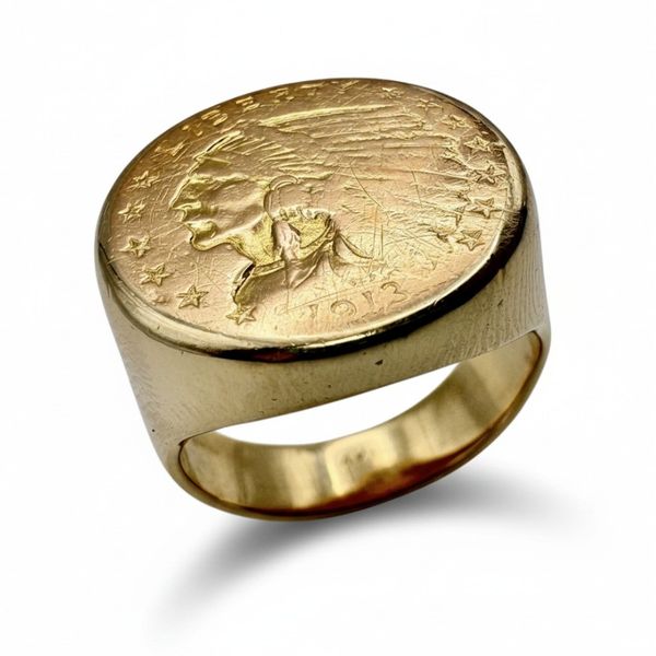 Estate14 Karat Yellow Gold 1913 Indian Gold Quarter Eagle Coin Forever Young Fine Jewelers St. George, UT