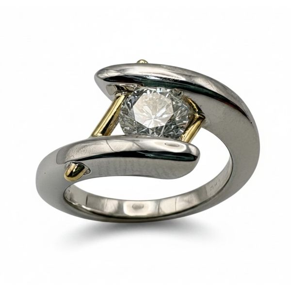 Estate 14 Karat White And Yellow Gold Tension Set Engagement Ring Forever Young Fine Jewelers St. George, UT