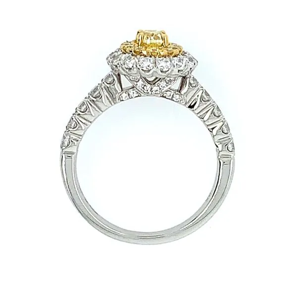 18K W&Y Gold Engagement Ring with 0.40 Carat Fancy Yellow Diamond Image 5 Franzetti Jewelers Austin, TX