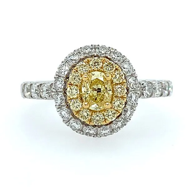 18K W&Y Gold Engagement Ring with 0.40 Carat Fancy Yellow Diamond Franzetti Jewelers Austin, TX