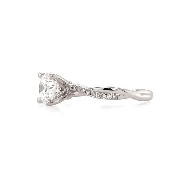 14KW Gold Twist Engagement Ring with 1.25 Ct Round Natural Diamond Image 3 Franzetti Jewelers Austin, TX