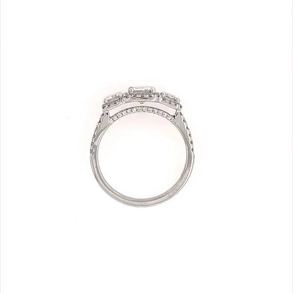 18KW Gold 3 Emerald Cut Diamond Engagement Ring with Accent Diamonds Image 5 Franzetti Jewelers Austin, TX