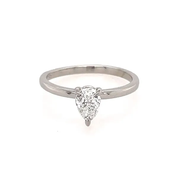 14KW Gold Engagement Ring with 0.63 Ct Pear Natural Diamond Image 3 Franzetti Jewelers Austin, TX