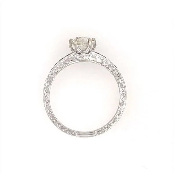 14KW 0.78 Ct Old Mine Diamond & Sapphire Engagement Ring GIA Image 5 Franzetti Jewelers Austin, TX