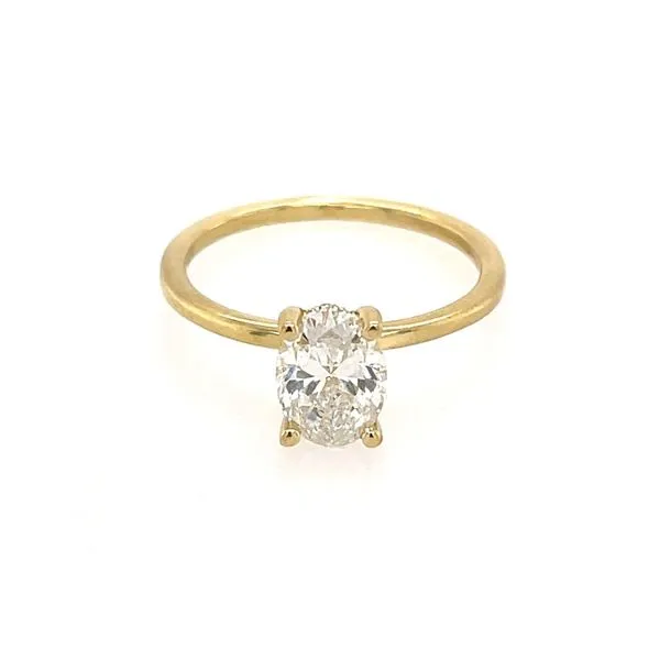 18KY Hidden Halo Engagement Ring with 1.20 Ct Oval Natural Diamond - GIA Image 3 Franzetti Jewelers Austin, TX