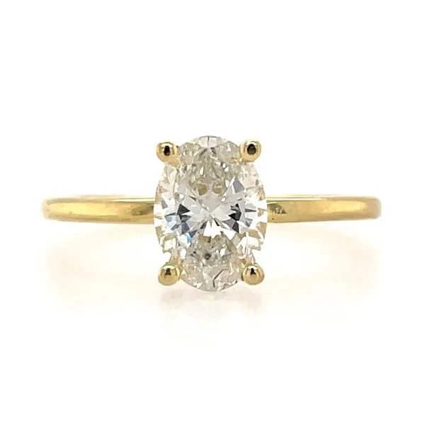 18KY Hidden Halo Engagement Ring with 1.20 Ct Oval Natural Diamond - GIA Franzetti Jewelers Austin, TX