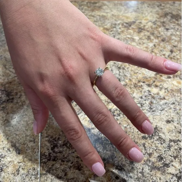 18KY & Platinum Hidden Halo Engagement Ring with 1.22 Ct Round Natural Diamond - GIA Image 3 Franzetti Jewelers Austin, TX