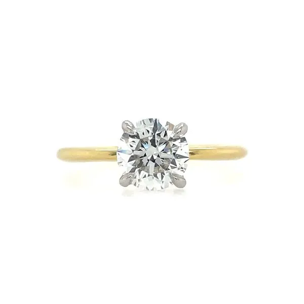 18KY & Platinum Hidden Halo Engagement Ring with 1.22 Ct Round Natural Diamond - GIA Franzetti Jewelers Austin, TX
