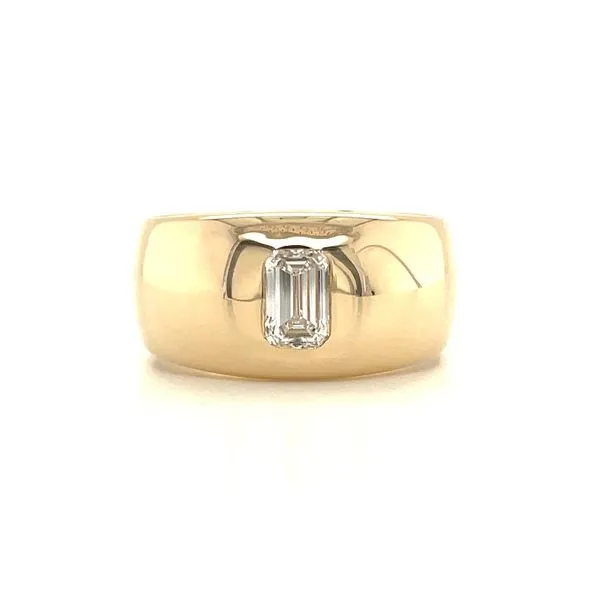 14KY Gold 9.5 mm Low Dome Engagement Ring with 0.45 Ct Emerald Diamond Franzetti Jewelers Austin, TX