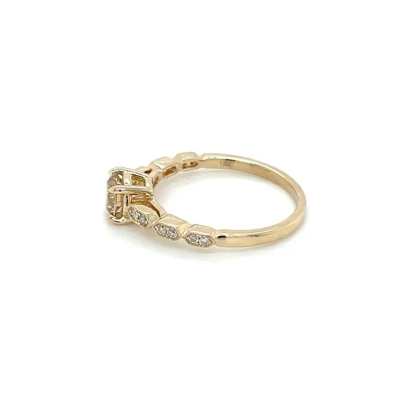 14K Yellow Gold Ring with Round Champagne Diamond Image 5 Franzetti Jewelers Austin, TX