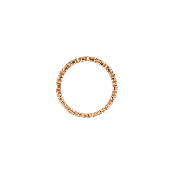14KR Gold Diamond Band with Square Shape Alternating Design & Milgrain Texture Image 4 Franzetti Jewelers Austin, TX