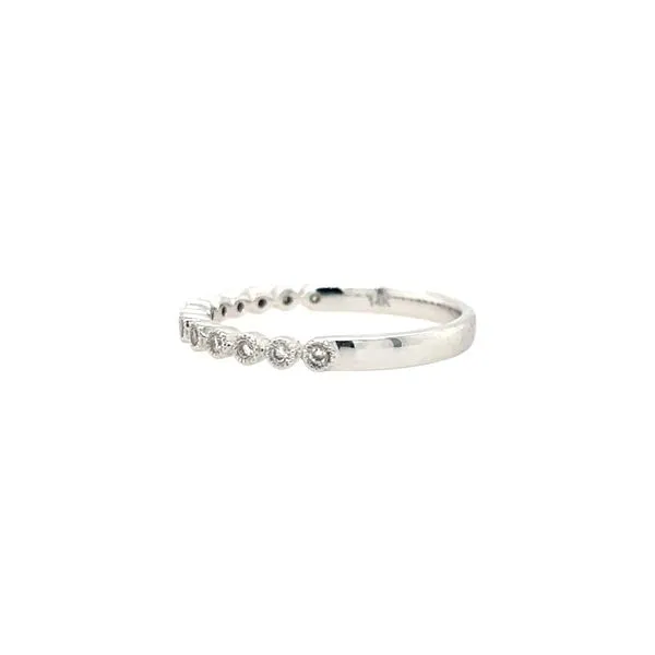 14K White Gold Halway Round Diamond Milgrain Band 0.11 CTW Image 3 Franzetti Jewelers Austin, TX