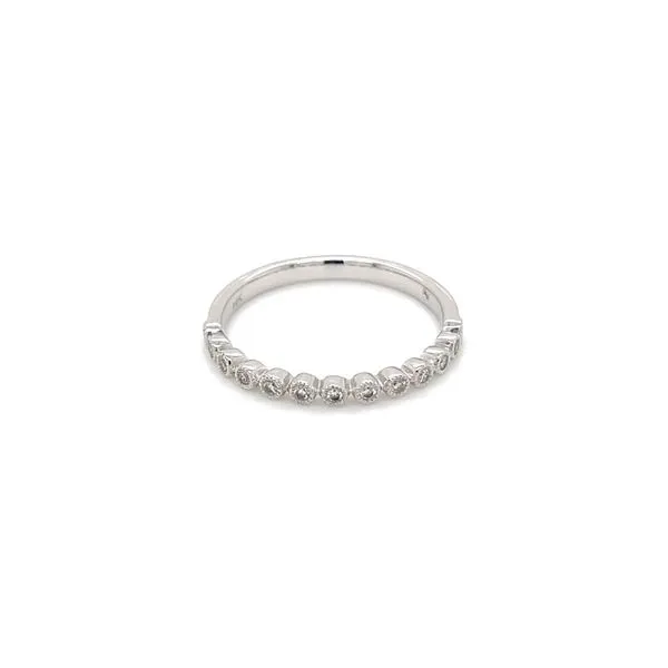14K White Gold Halway Round Diamond Milgrain Band 0.11 CTW Image 5 Franzetti Jewelers Austin, TX