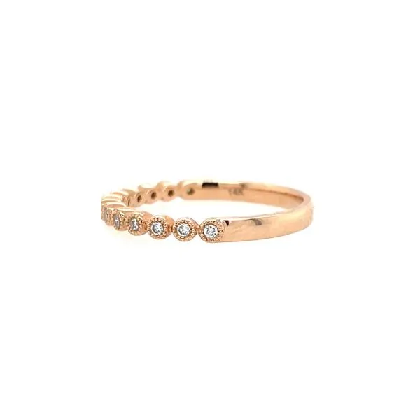 14K Rose Gold Halway Round Diamond Milgrain Band 0.11 CTW Image 3 Franzetti Jewelers Austin, TX