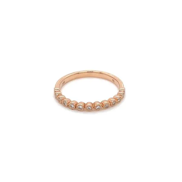 14K Rose Gold Halway Round Diamond Milgrain Band 0.11 CTW Image 5 Franzetti Jewelers Austin, TX