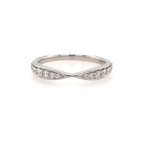 14KW Gold 1/5 CTW Diamond Pinched Contour Band Image 2 Franzetti Jewelers Austin, TX