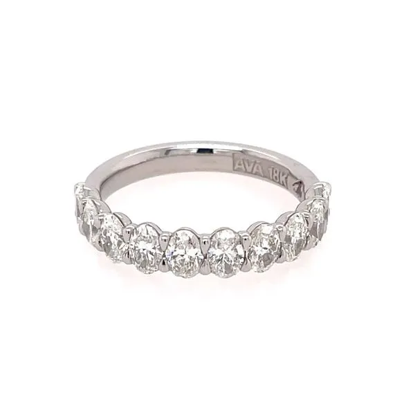 18KW Gold 1.60 CTW Oval Diamond Band Image 3 Franzetti Jewelers Austin, TX