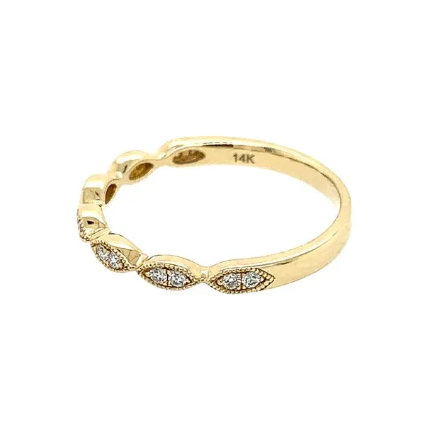14KY Gold Diamond Band with Milgrain Image 2 Franzetti Jewelers Austin, TX