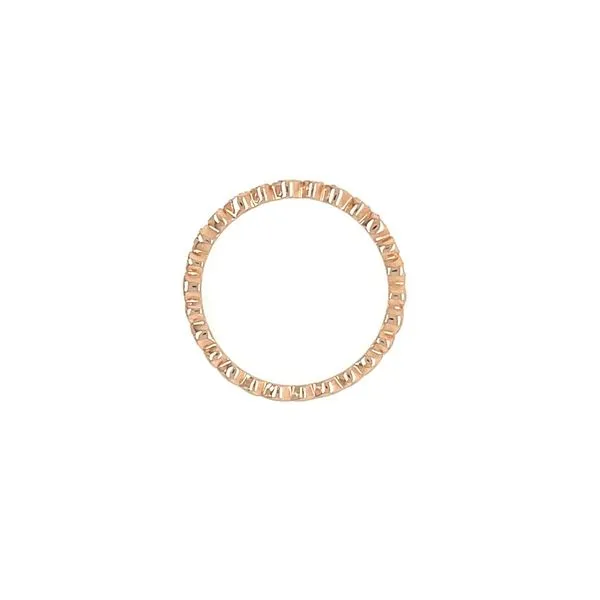 14KR Gold Diamond Band with Alternating Design & Milgrain Texture Image 4 Franzetti Jewelers Austin, TX