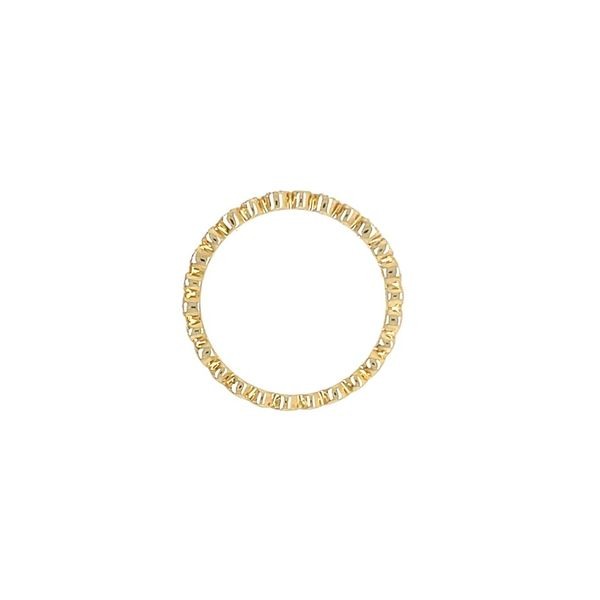 14KY Gold Diamond Band with Alternating Design & Milgrain Texture Image 4 Franzetti Jewelers Austin, TX