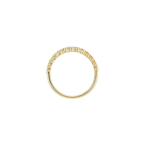 14K Yellow Gold Halfway Round Diamond Milgrain Band 0.11 CTW Image 4 Franzetti Jewelers Austin, TX