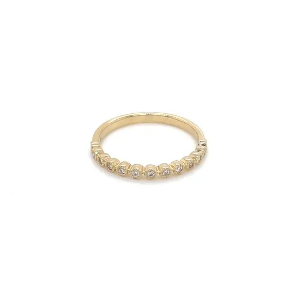 14K Yellow Gold Halfway Round Diamond Milgrain Band 0.11 CTW Image 5 Franzetti Jewelers Austin, TX