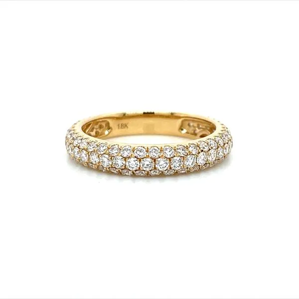18KY Gold 3 Row Pavé Diamond Ring 1.11 CTW Franzetti Jewelers Austin, TX