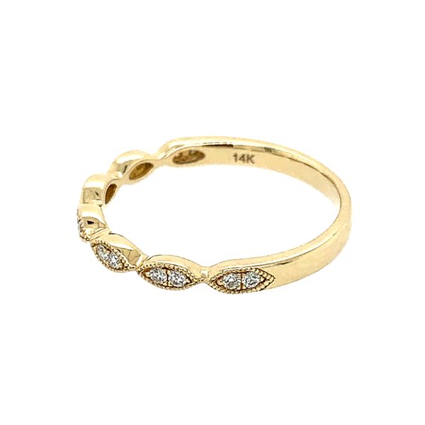 14KY Gold Diamond Band with Milgrain Image 2 Franzetti Jewelers Austin, TX