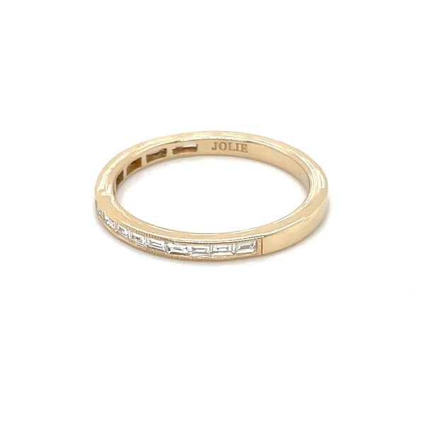 14KY Gold Halfway Baguette Diamond Band with Milgrain Image 4 Franzetti Jewelers Austin, TX