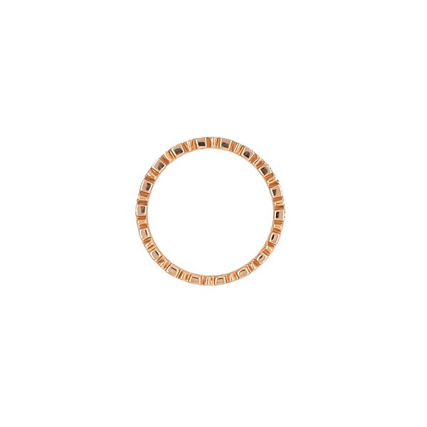 14KR Gold Diamond Band with Square Shape Alternating Design & Milgrain Texture Image 4 Franzetti Jewelers Austin, TX