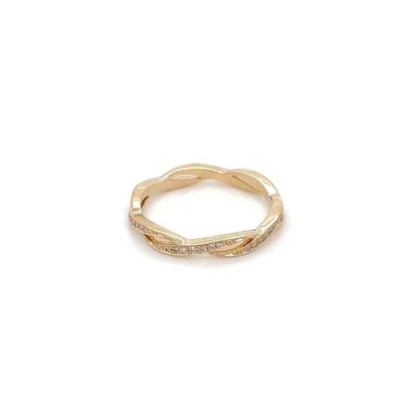 14KY Gold Open Twist Design Diamond Eternity Band Image 3 Franzetti Jewelers Austin, TX