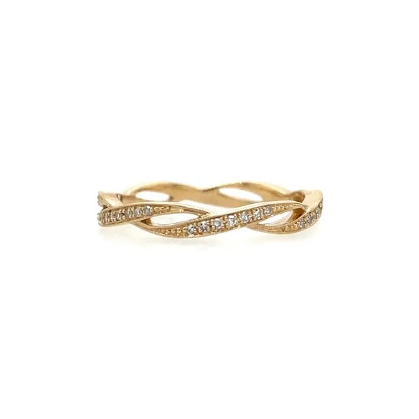 14KY Gold Open Twist Design Diamond Eternity Band Franzetti Jewelers Austin, TX