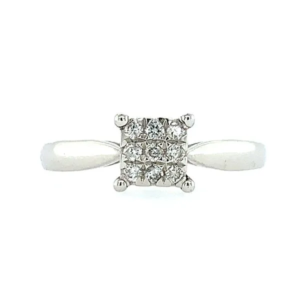 14KW Gold Square Design Ring with Diamonds Franzetti Jewelers Austin, TX