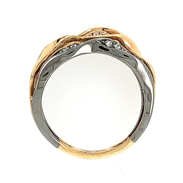 18K Gold Twisting Wave Design Ring with Diamonds Image 4 Franzetti Jewelers Austin, TX