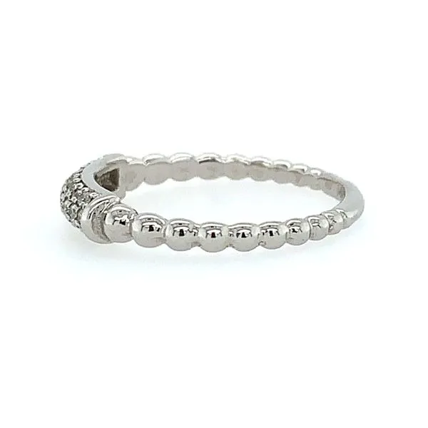 14KW Gold 3 Row Pavé Diamond Ring with Beaded Shank Image 2 Franzetti Jewelers Austin, TX