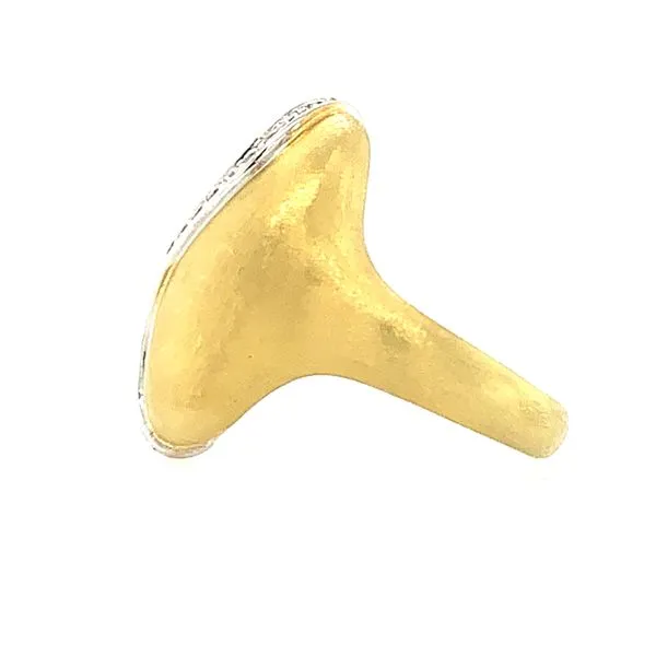 18KY Gold Oval Shape Domed Ring with Diamonds Image 3 Franzetti Jewelers Austin, TX