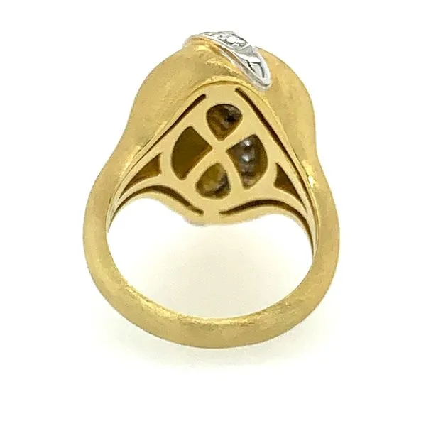 18KY Gold Oval Shape Domed Ring with Diamonds Image 4 Franzetti Jewelers Austin, TX