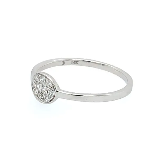 14KW Gold Oval Shape Design with Pavé Set Diamonds Ring Image 2 Franzetti Jewelers Austin, TX