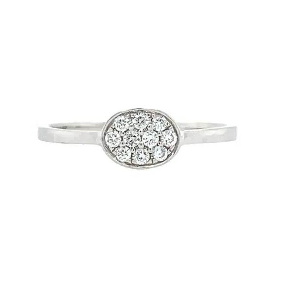 14KW Gold Oval Shape Design with Pavé Set Diamonds Ring Franzetti Jewelers Austin, TX
