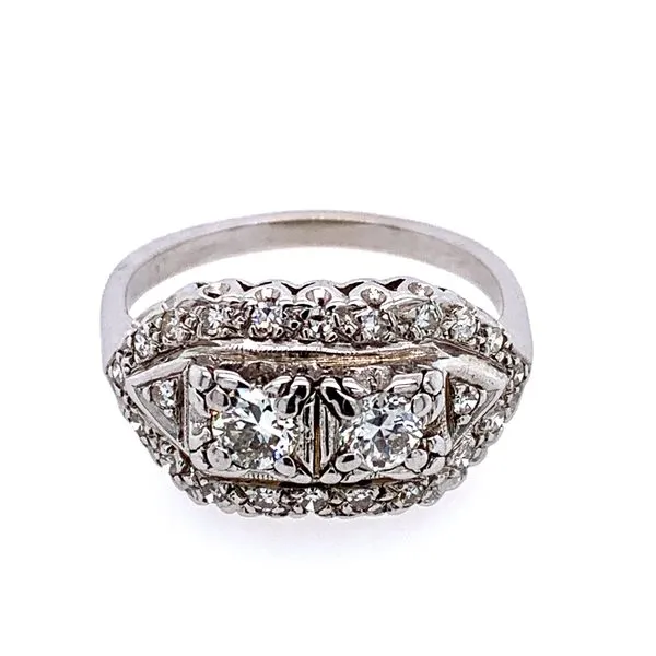 Estate: 14KW Gold Old European Cut 2 Diamond Ring with Diamonds Image 2 Franzetti Jewelers Austin, TX