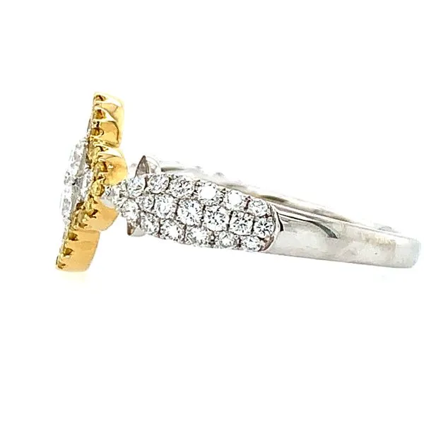 18K W&Y Gold Clover Shape Pave' Diamond Ring Image 2 Franzetti Jewelers Austin, TX