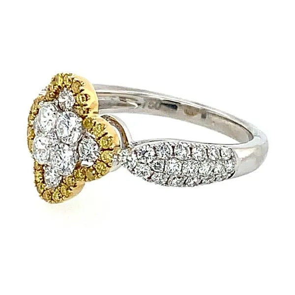 18K W&Y Gold Clover Shape Pave' Diamond Ring Image 3 Franzetti Jewelers Austin, TX