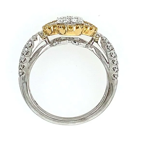 18K W&Y Gold Clover Shape Pave' Diamond Ring Image 4 Franzetti Jewelers Austin, TX