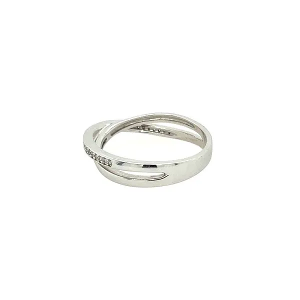 14KW Gold Crossover Ring with Diamonds Image 3 Franzetti Jewelers Austin, TX